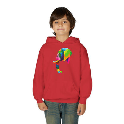 Youth hoodie with adorable elephant design Printify