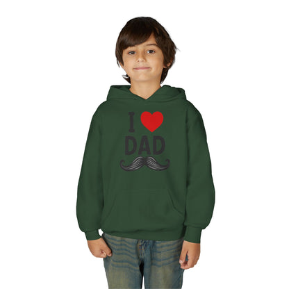 Youth Heavy Blend Hooded Sweatshirt - I love dad Printify