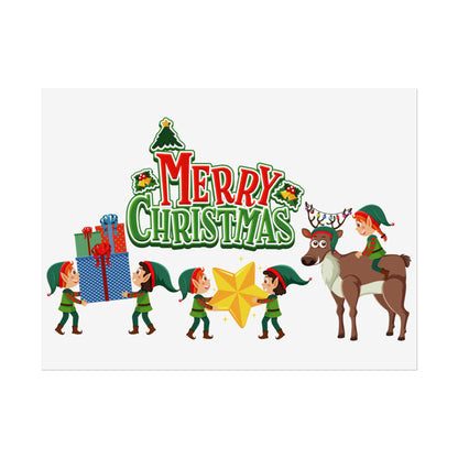 Rolled Posters - Merry christmas and reindeer - [[{"value":"Wonderwear Kid"}]]