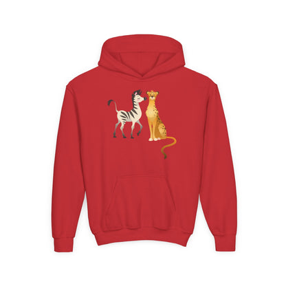 Youth Heavy Blend Hooded Sweatshirt - The Zebra and Tiger Printify