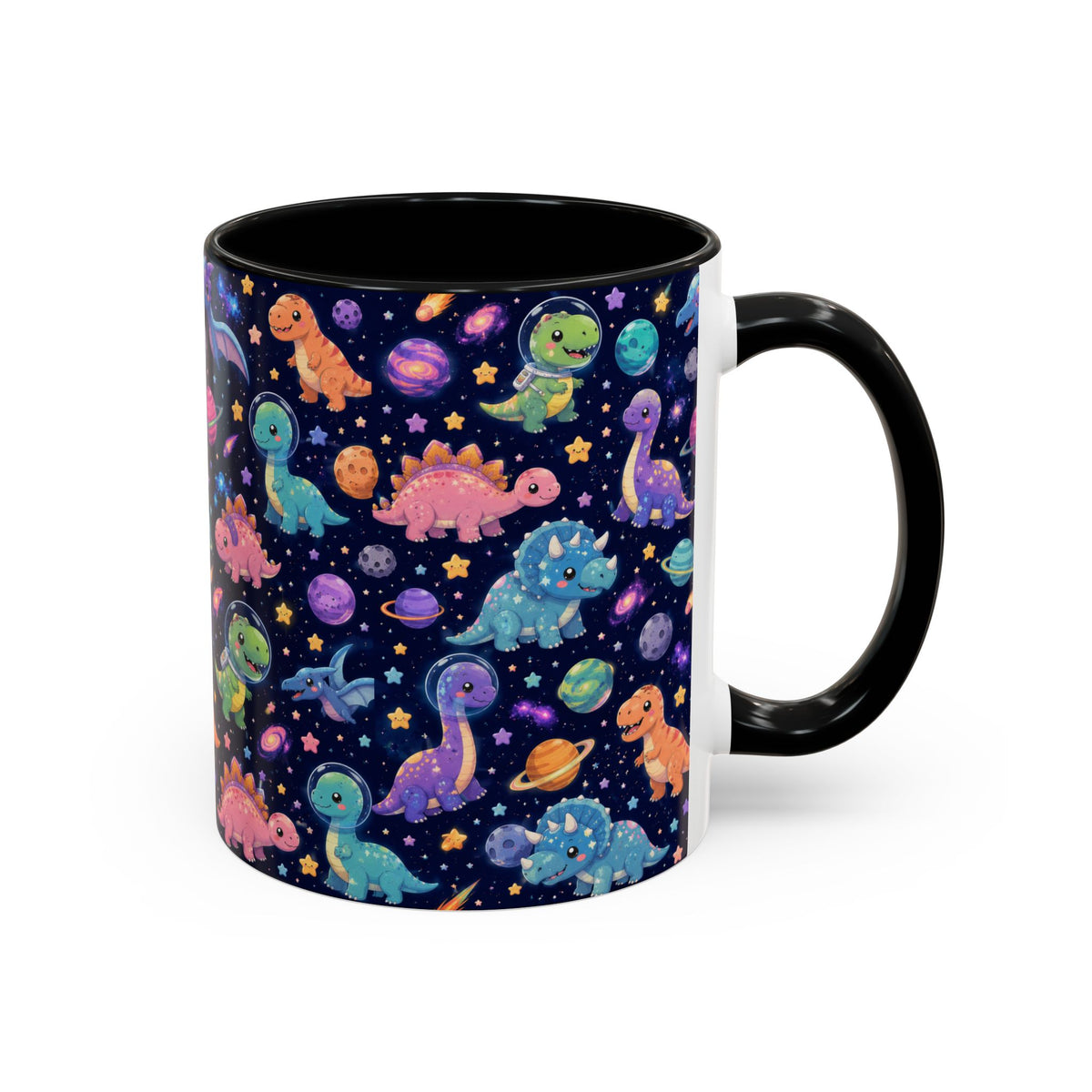 Accent Coffee Mug  (11/15 oz) - Cosmic dinosaurs