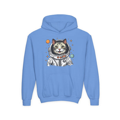 Youth Heavy Blend Hooded Sweatshirt - Astronaut cat Printify