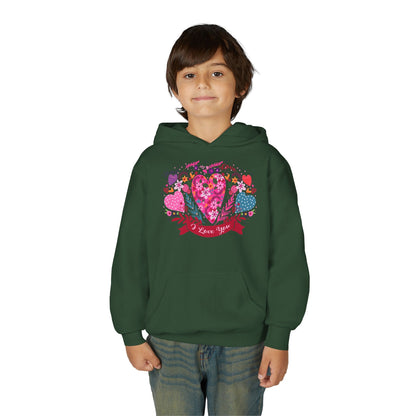 Youth Heavy Blend Hooded Sweatshirt - I love you Printify