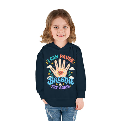 Toddler Hoodie — Pause, Breathe, Try Again Hand Guide