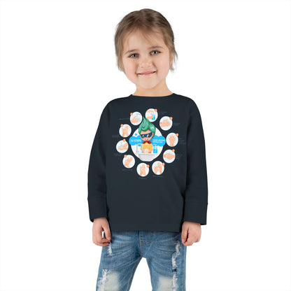 Toddler Long Sleeve Tee - Super kiddo hand washing steps - [[{"value":"Wonderwear Kid"}]]