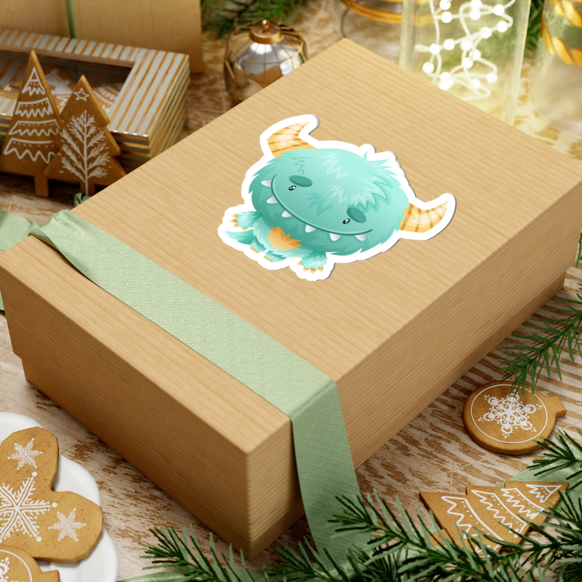 Kiss-Cut Vinyl Decals - Cute green baby monster