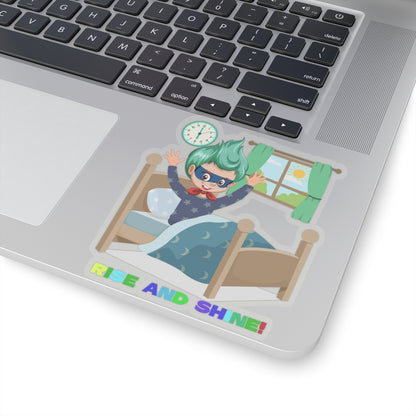 Kiss-Cut Stickers - Super kiddo teaches us to wake up early - [[{"value":"Wonderwear Kid"}]]