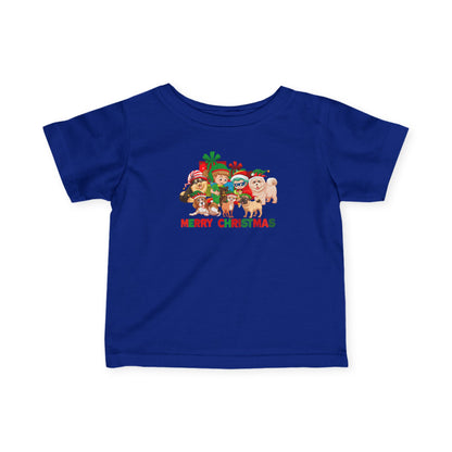 Infant Fine Jersey Tee - Christmas with super kiddo pet friends with text - [[{"value":"Wonderwear Kid"}]]