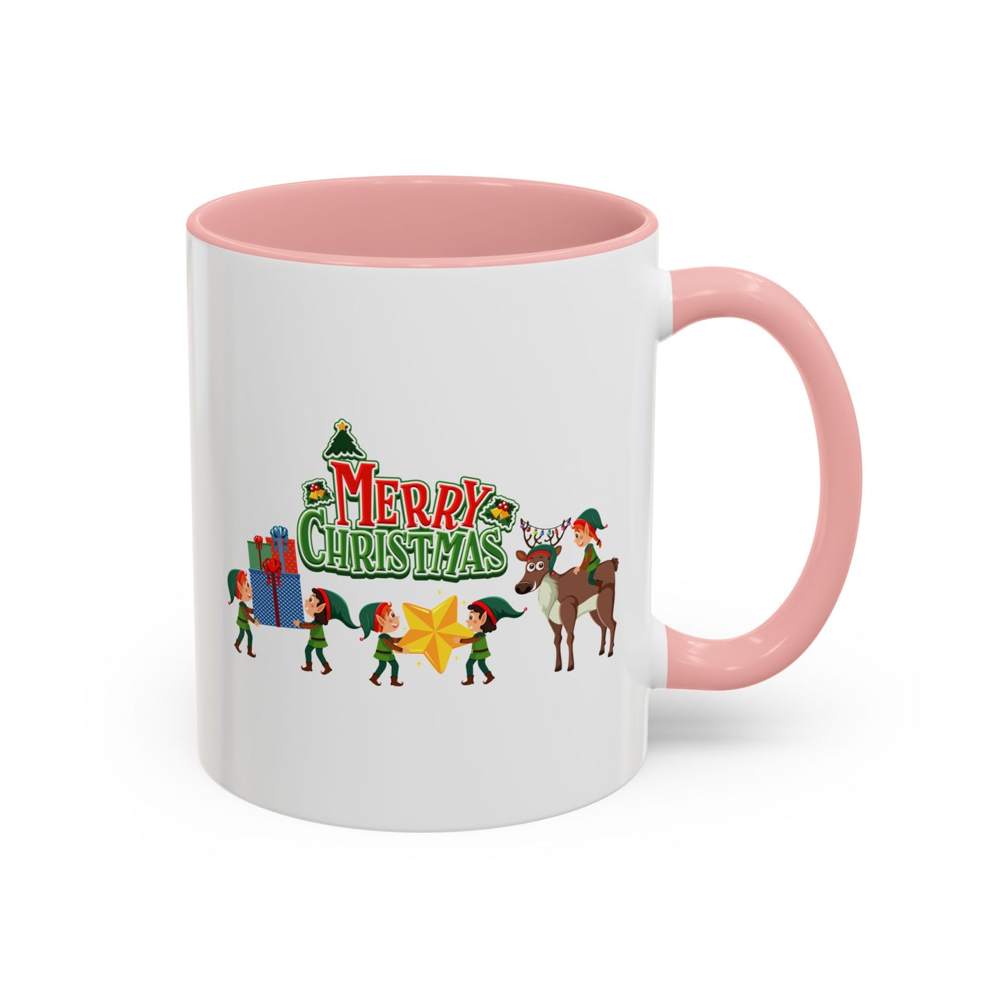 Accent Coffee Mug - Merry christmas and reindeer