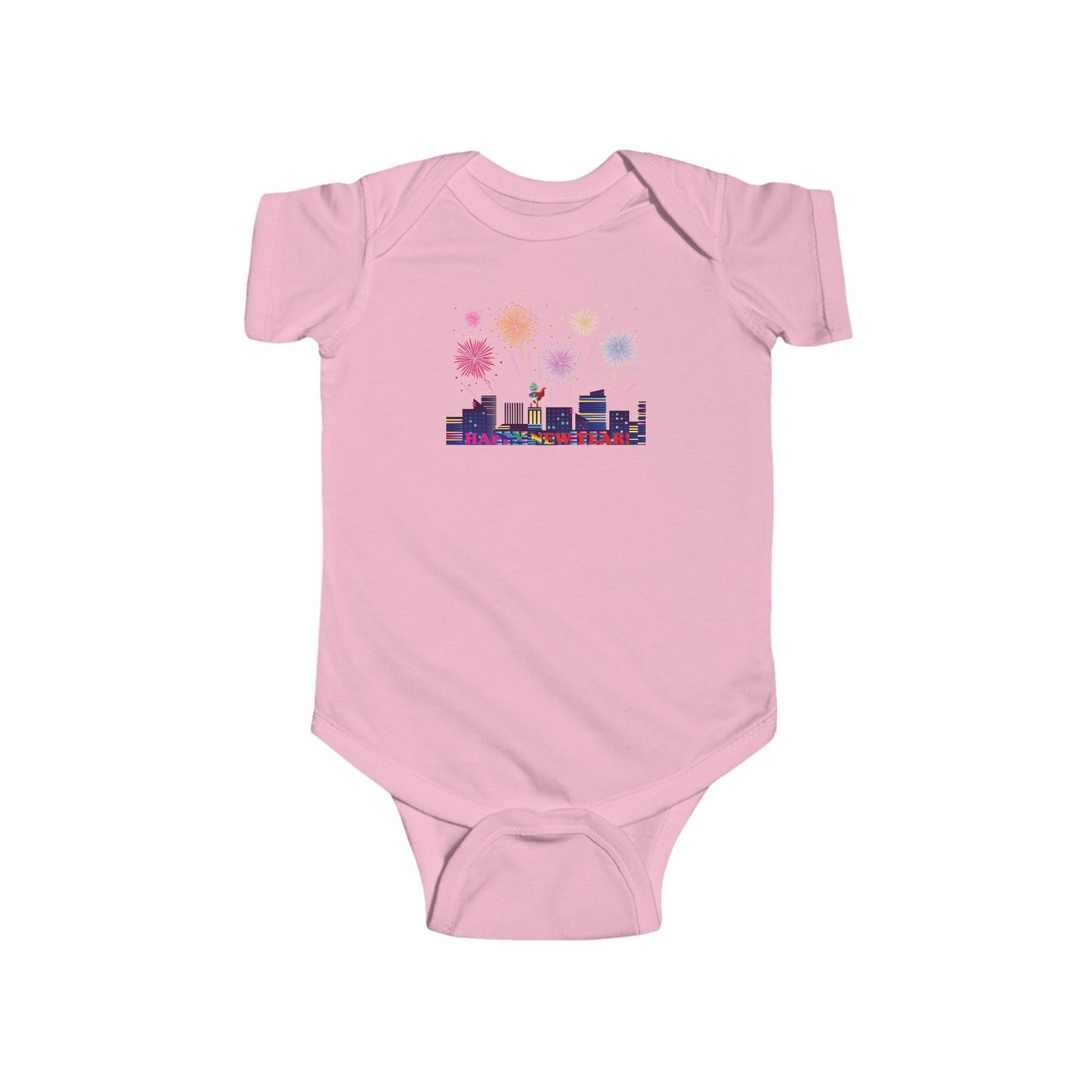 Infant Bodysuit - Super kiddo with fireworks with text - [[{"value":"Wonderwear Kid"}]]