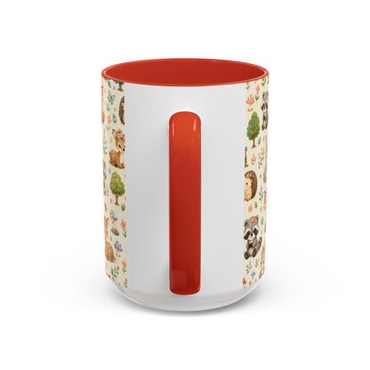 Accent Coffee Mug  (11/15 oz) - Whimsical Woodland Friends