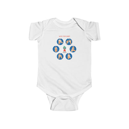Infant Bodysuit - Super kiddo teaching how to wash hands - [[{"value":"Wonderwear Kid"}]]
