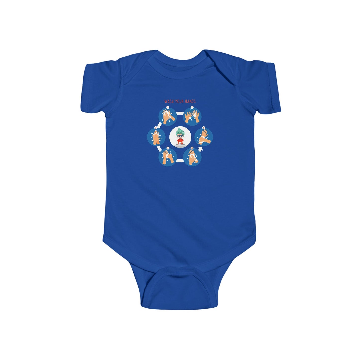 Infant Bodysuit - Super kiddo teaching how to wash hands - [[{"value":"Wonderwear Kid"}]]