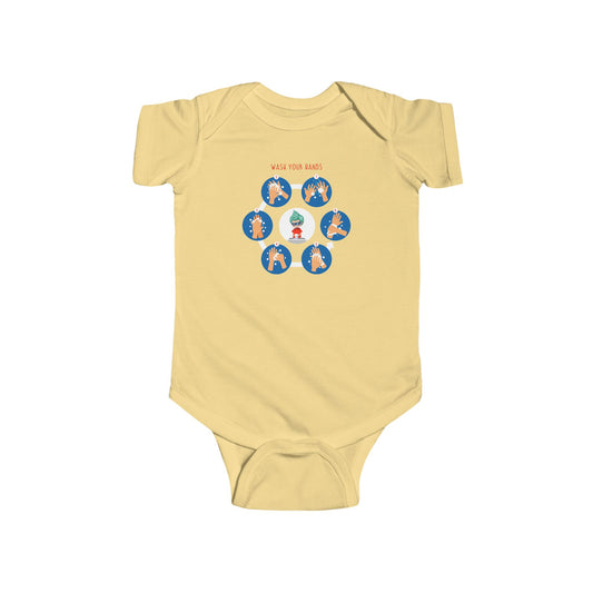 Infant Bodysuit - Super kiddo teaching how to wash hands - [[{"value":"Wonderwear Kid"}]]