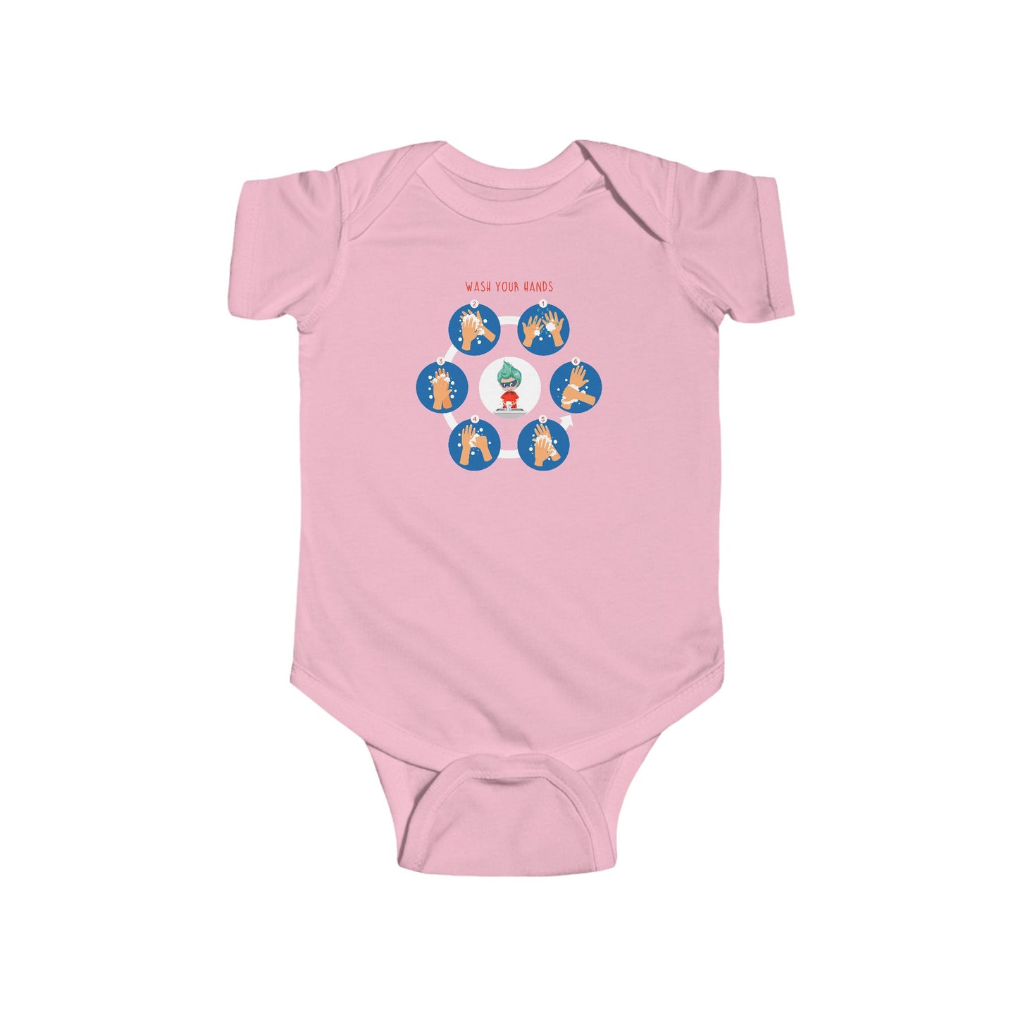 Infant Bodysuit - Super kiddo teaching how to wash hands - [[{"value":"Wonderwear Kid"}]]