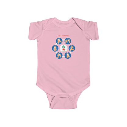 Infant Bodysuit - Super kiddo teaching how to wash hands - [[{"value":"Wonderwear Kid"}]]