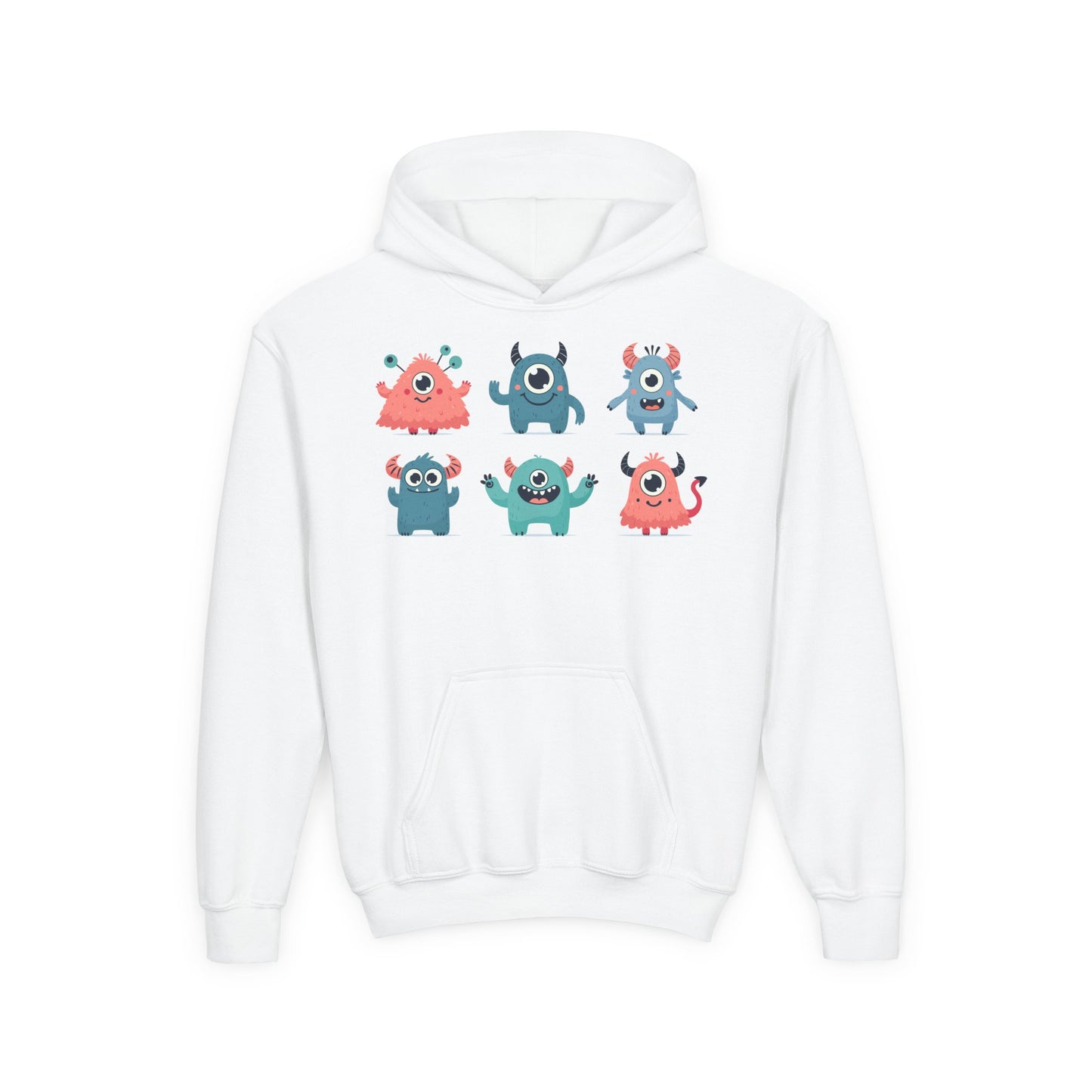 Youth Heavy Blend Hooded Sweatshirt -  Group of cute little monsters