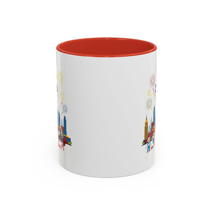 Accent Coffee Mug - Happy new year with fireworks - [[{"value":"Wonderwear Kid"}]]