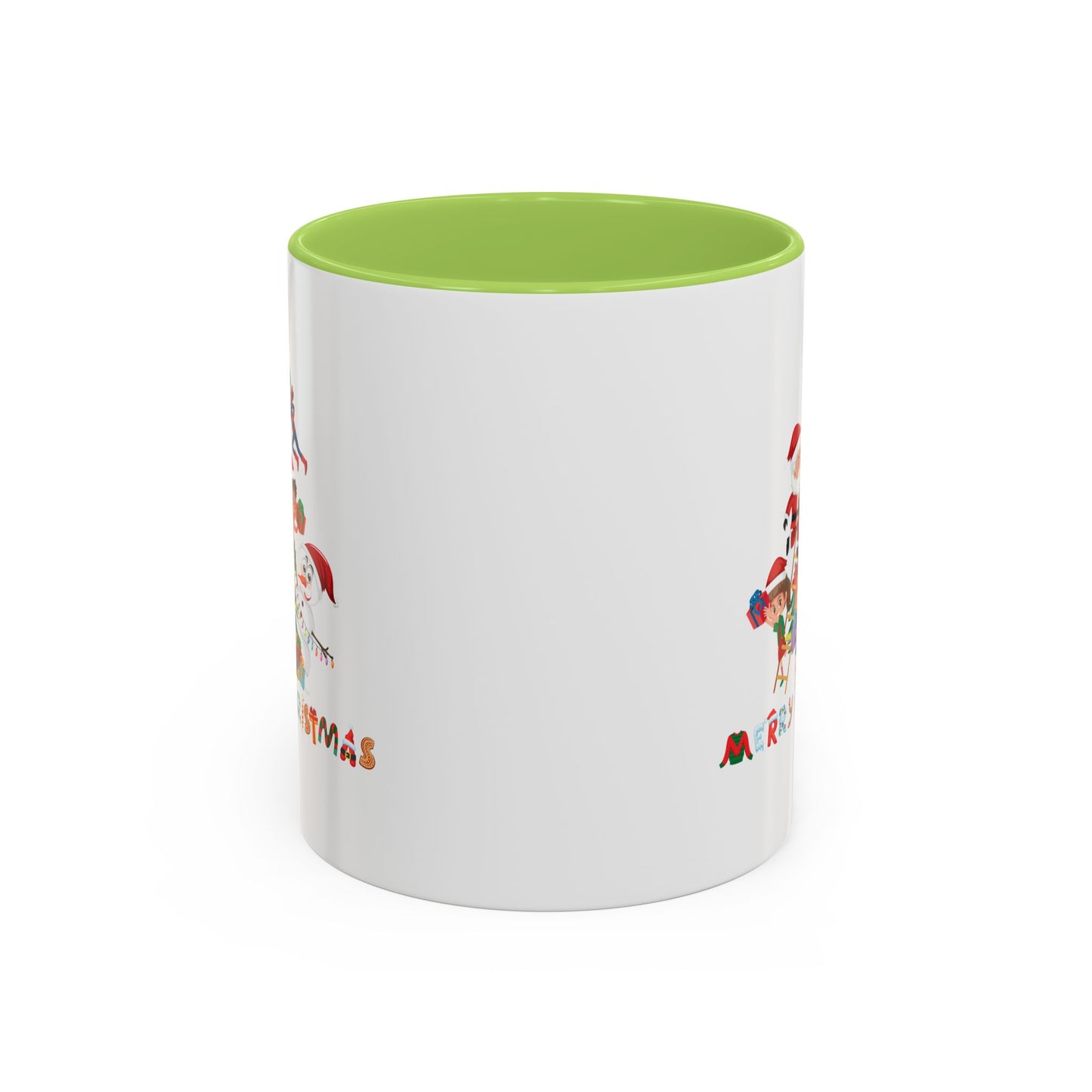 Accent Coffee Mug - Super kiddo making christmas tree with text