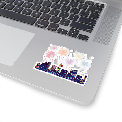 Kiss-Cut Stickers - Super kiddo with fireworks - [[{"value":"Wonderwear Kid"}]]
