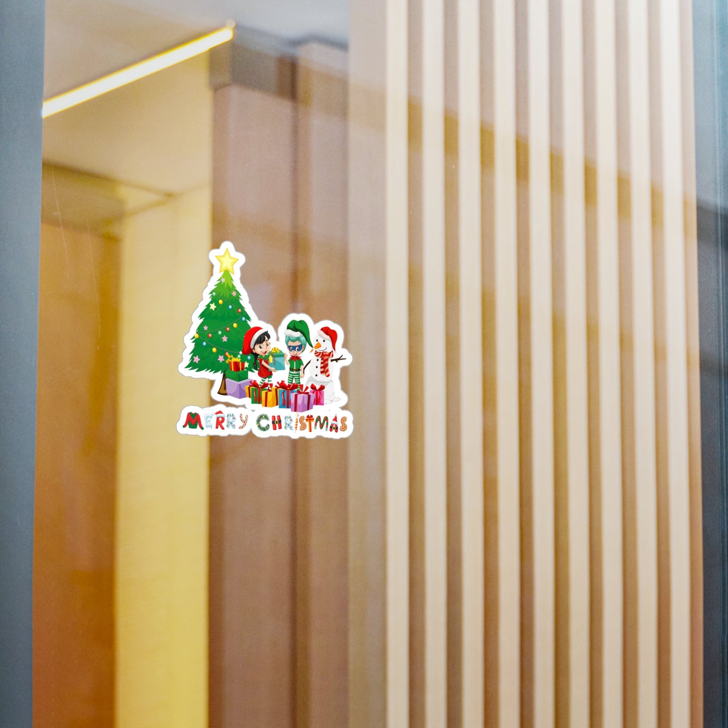 Christmas Kiss-Cut Vinyl Decals – Super kiddo preparing gifts - [[{"value":"Wonderwear Kid"}]]
