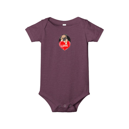 Infant Jersey One Piece - Valentines - Cute Pug - [[{"value":"Wonderwear Kid"}]]