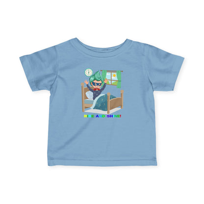Infant Fine Jersey Tee - Super kiddo teaches us to wake up early - [[{"value":"Wonderwear Kid"}]]
