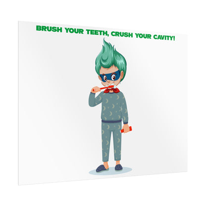 Rolled Posters - Super kiddo brushing teeth - [[{"value":"Wonderwear Kid"}]]