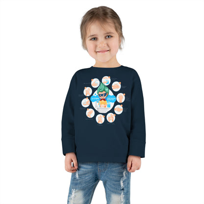 Toddler Long Sleeve Tee - Super kiddo hand washing steps - [[{"value":"Wonderwear Kid"}]]