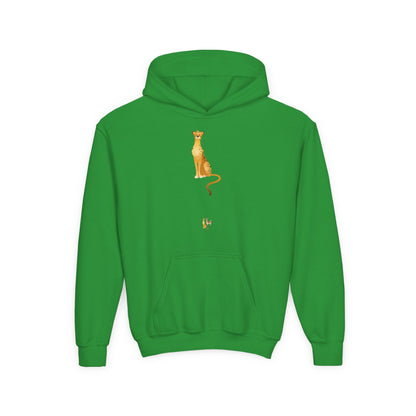 Youth hoodie with bold tiger design Printify