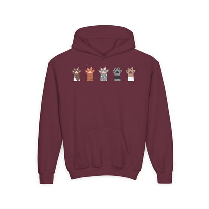 Youth Heavy Blend Hooded Sweatshirt - Group of paw Printify