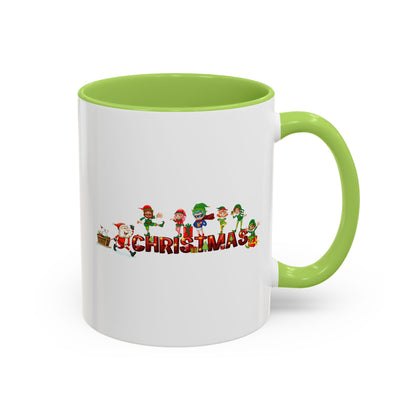Accent Coffee Mug - Christmas with santa claus and friends - [[{"value":"Wonderwear Kid"}]]