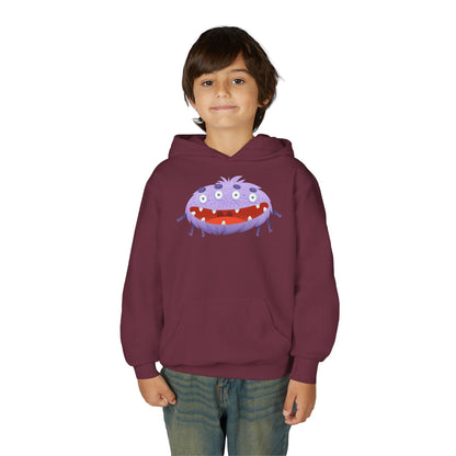 Youth Heavy Blend Hooded Sweatshirt - Purple monster Printify