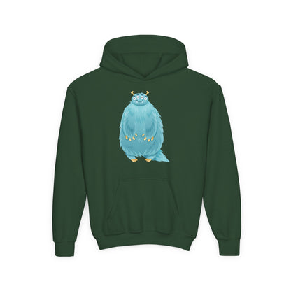 Youth Heavy Blend Hooded Sweatshirt - Blue monster Printify