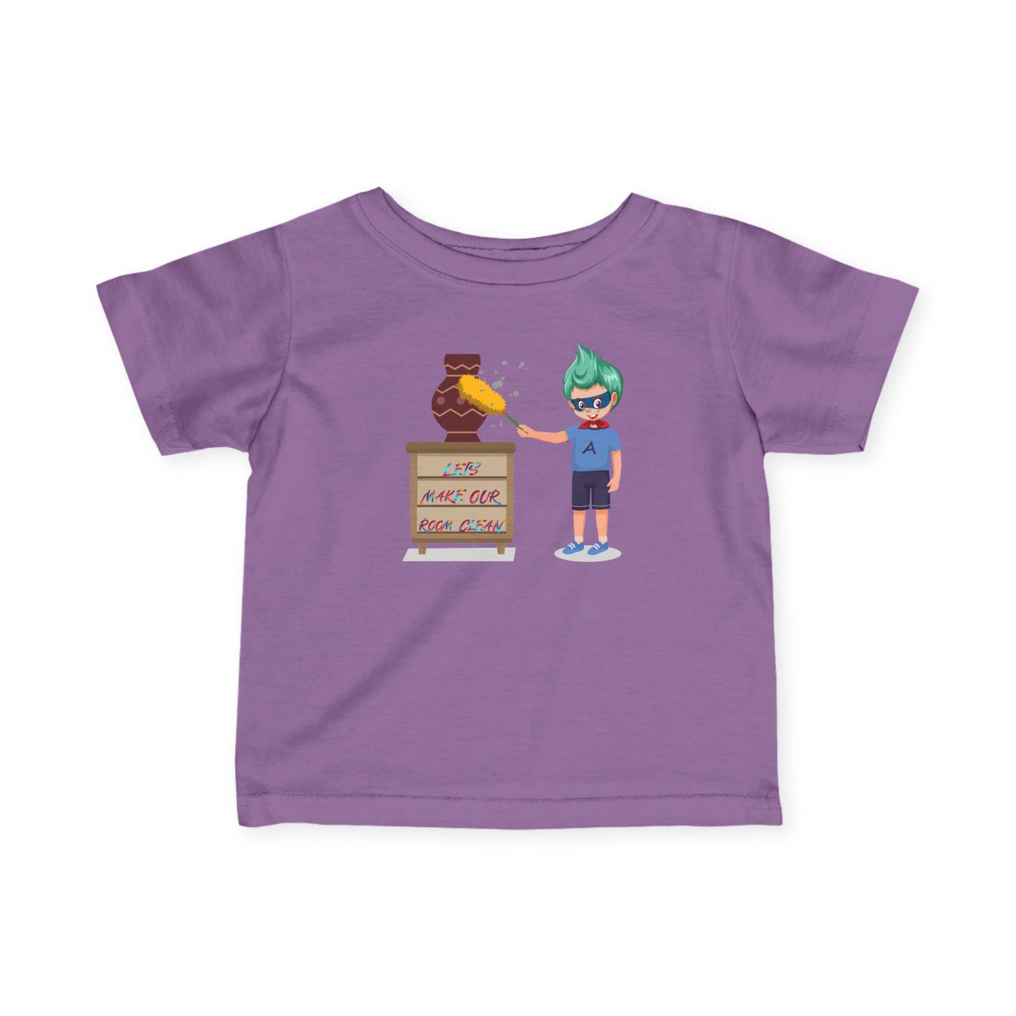 Infant Fine Jersey Tee - Super kiddo cleaning a vase