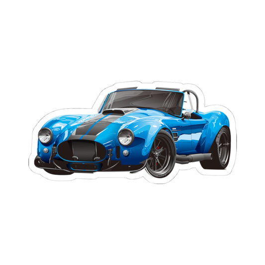 Kiss-Cut Stickers - Classic Blue Muscle Car Printify
