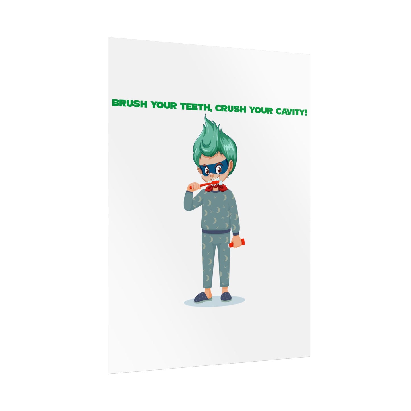 Rolled Posters - Super kiddo brushing teeth - [[{"value":"Wonderwear Kid"}]]