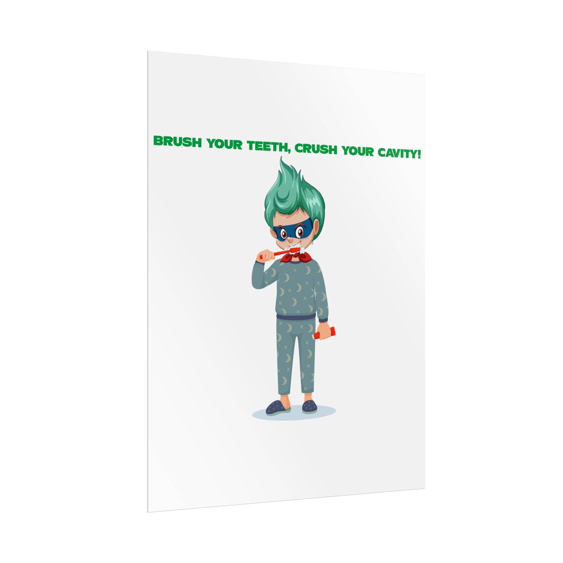 Rolled Posters - Super kiddo brushing teeth - [[{"value":"Wonderwear Kid"}]]