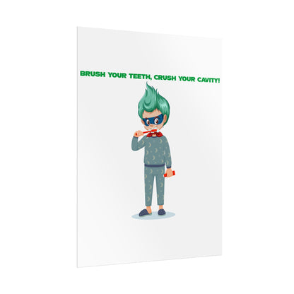 Rolled Posters - Super kiddo brushing teeth - [[{"value":"Wonderwear Kid"}]]