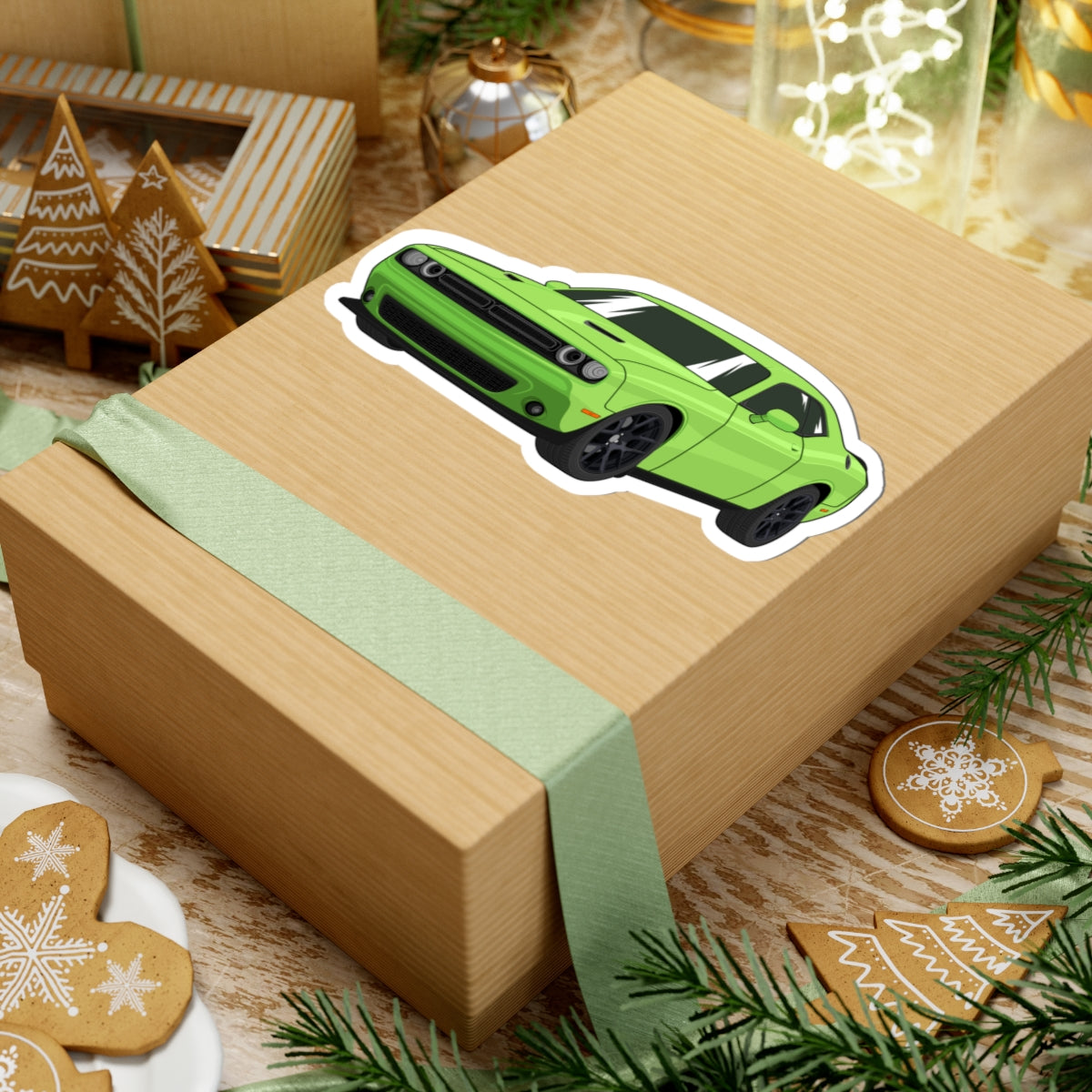 Kiss-Cut Stickers - Green superfast car