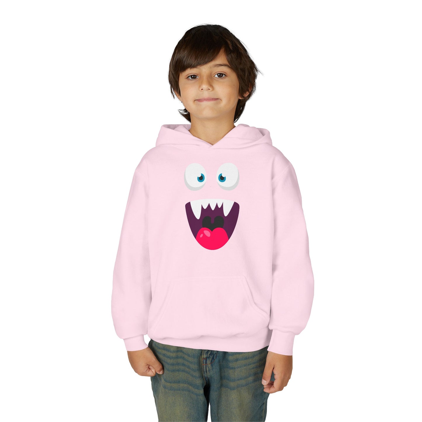 Youth Heavy Blend Hooded Sweatshirt -  Cute monsters face