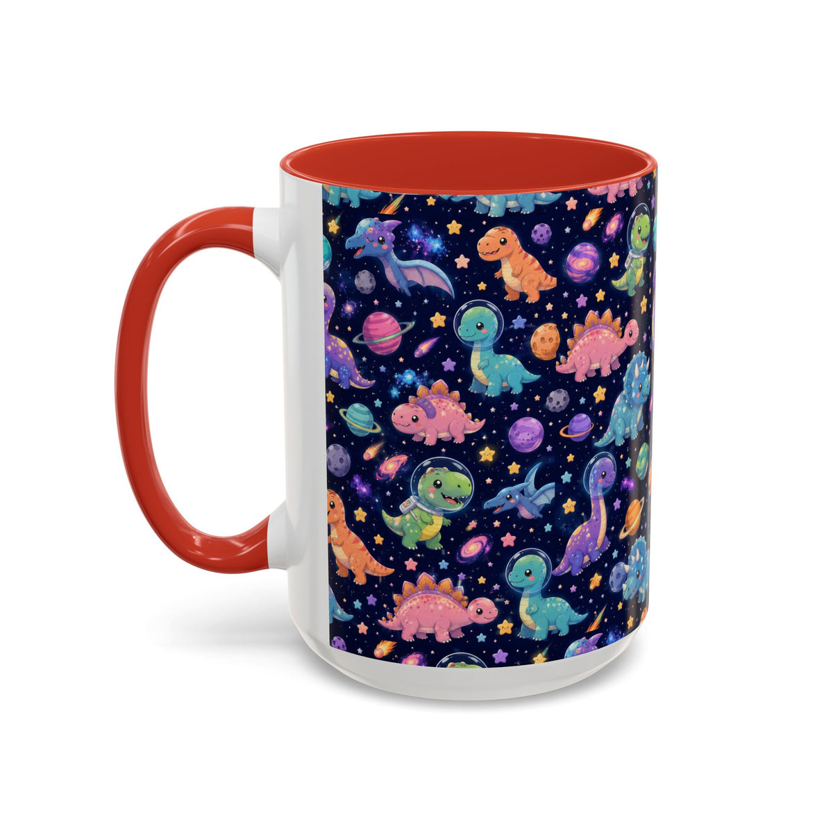 Accent Coffee Mug  (11/15 oz) - Cosmic dinosaurs