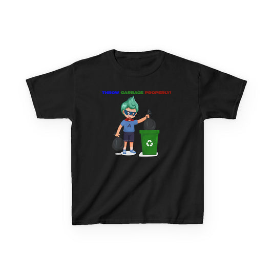 Kids Heavy Cotton™ Tee - Super kiddo taking trash out - [[{"value":"Wonderwear Kid"}]]