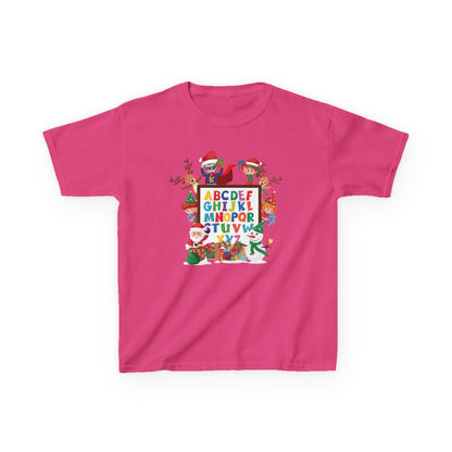 Kids Heavy Cotton™ Tee - Christmas alphabet with super kiddo - [[{"value":"Wonderwear Kid"}]]