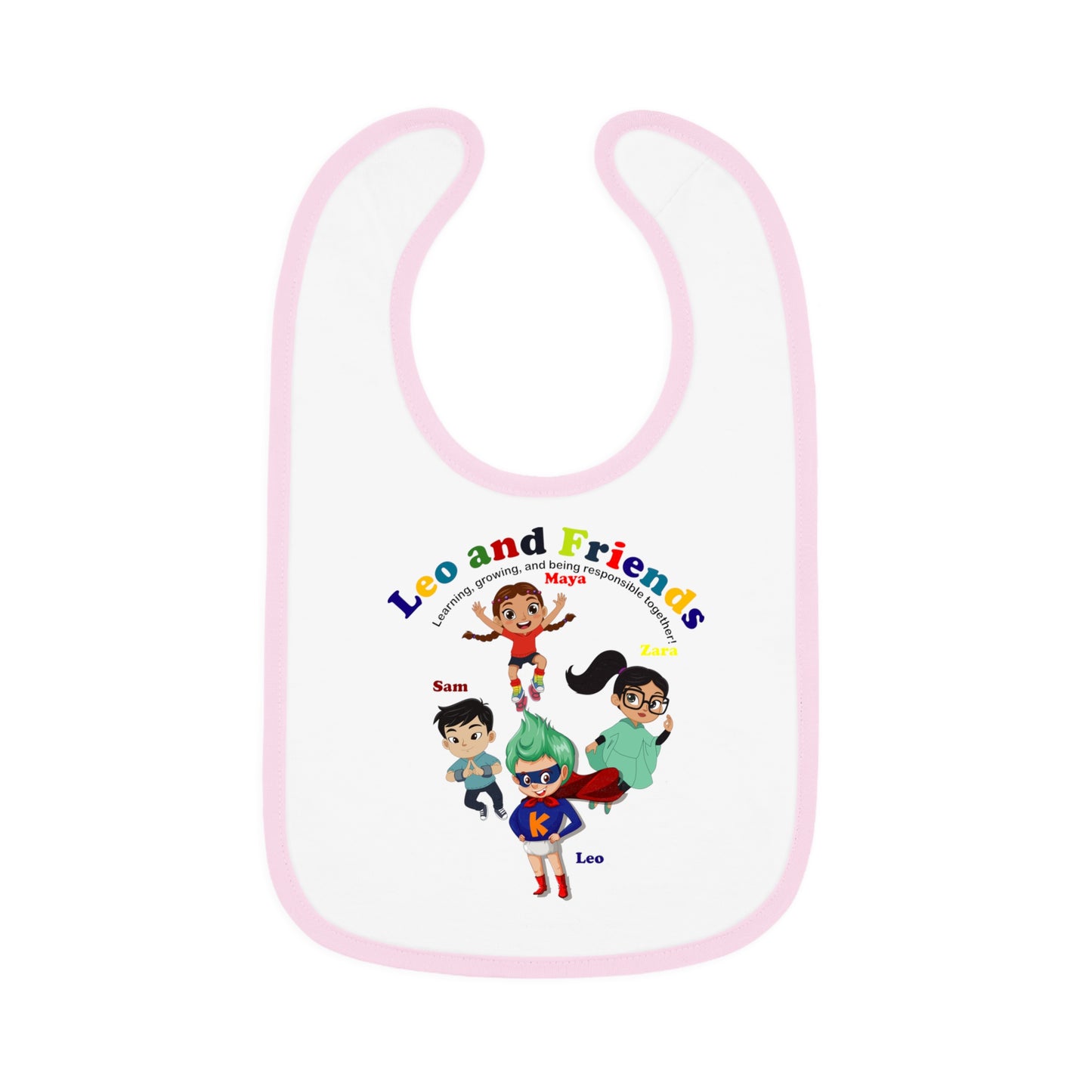 Baby Bib - Leo & Friends - Learning and growing
