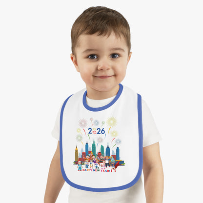 Baby Bib - Happy new year with fireworks - [[{"value":"Wonderwear Kid"}]]