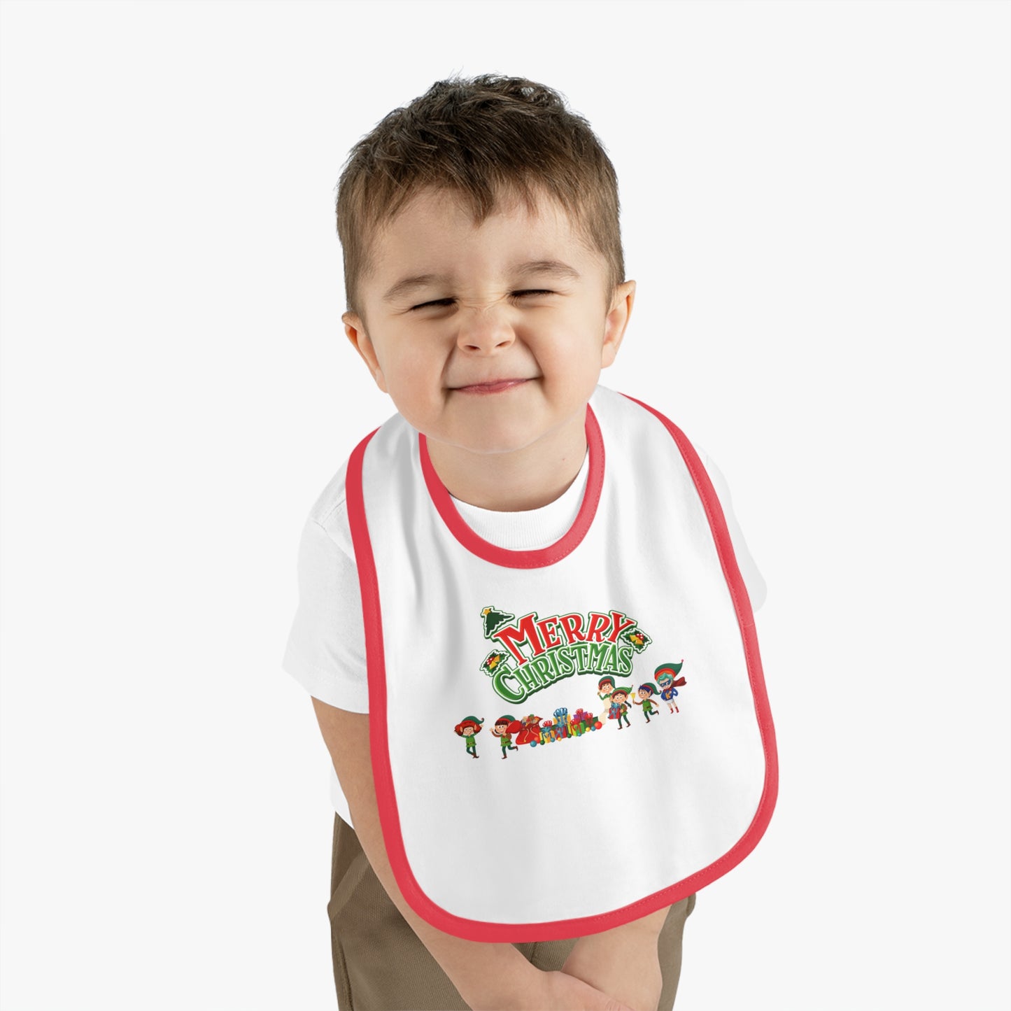 Baby Bib - Merry christmas from super friends