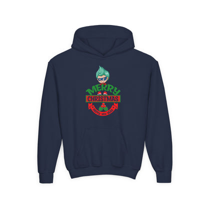 Youth Heavy Blend Hooded Sweatshirt - Merry chridtmas from super kiddo - [[{"value":"Wonderwear Kid"}]]
