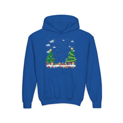 Youth Heavy Blend Hooded Sweatshirt - Christmas and snowing - [[{"value":"Wonderwear Kid"}]]
