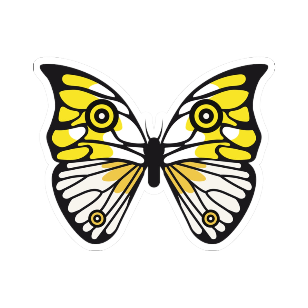 Kiss-Cut Stickers - Yellow butterfly